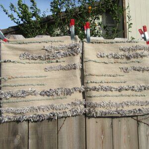 2 Magnolia Home Loloi Textured Wool 22" x 22" Pillow Shams Covers Joanna Gaines